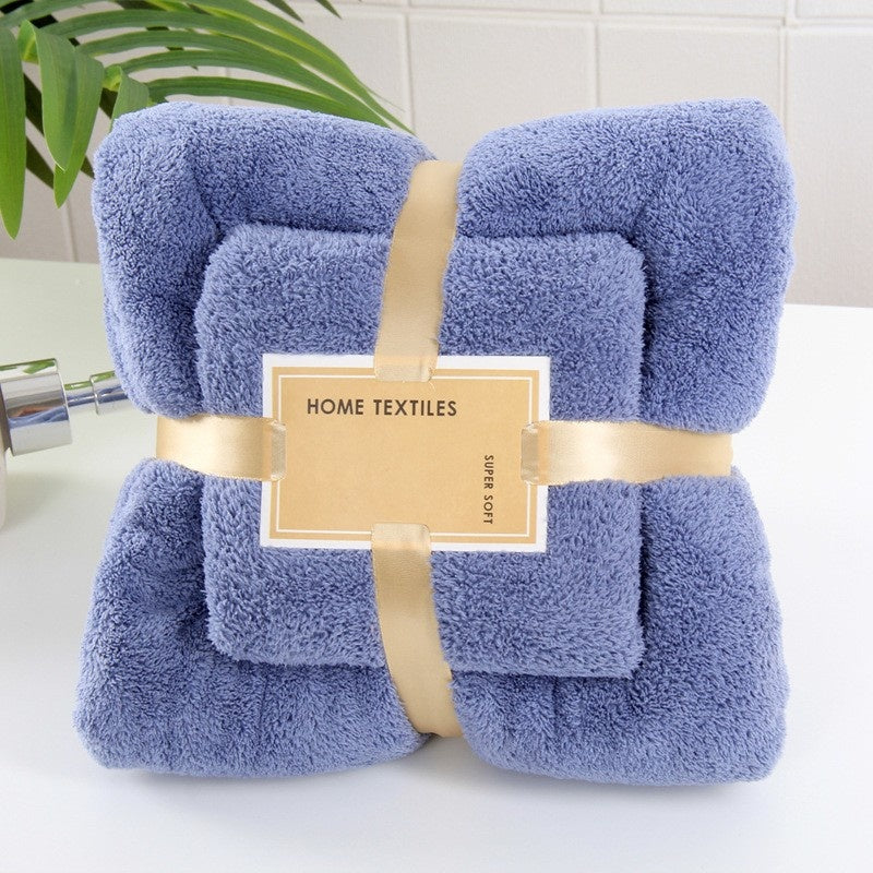 Coral Fleece 2‑Piece Bath Towel Set