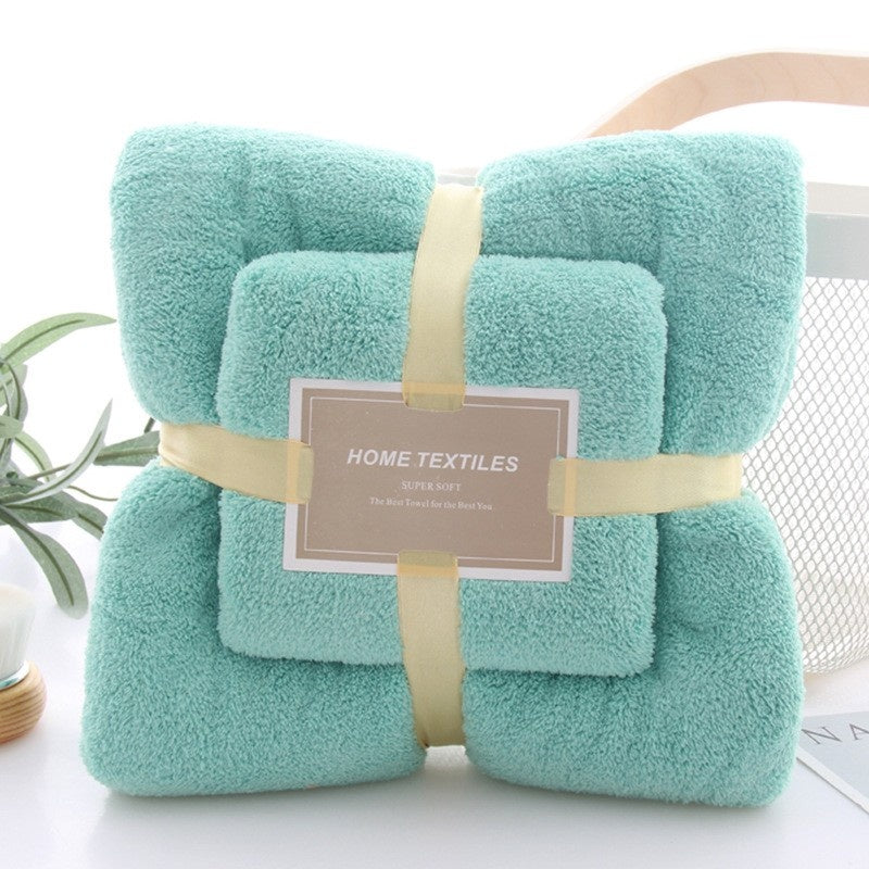Coral Fleece 2‑Piece Bath Towel Set