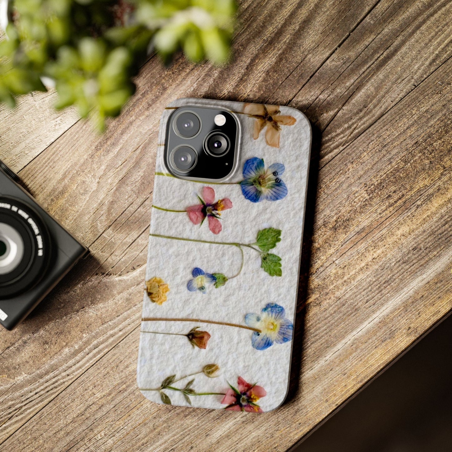 Dried Wild Pink and Purple Flower Image on Paper, Floral Slim Phone Cases, Case-Mate IPHONE16 and all sizes