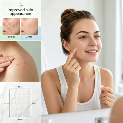 AURA Hydrosolv Hydrocolloid Patches | Invisible Ultra-Thin Spot Cover for Daily Skin Comfort
