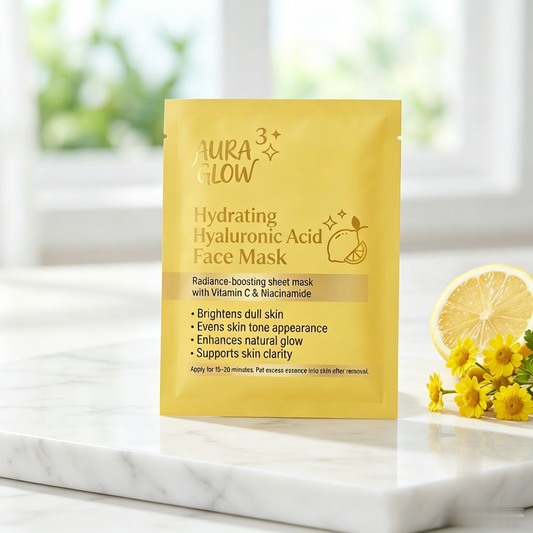 Aura Glow Vitamin C & Niacinamide Hydrating Face Mask | Moisturizing & Radiance-Boosting Care for Smooth-Looking Skin
