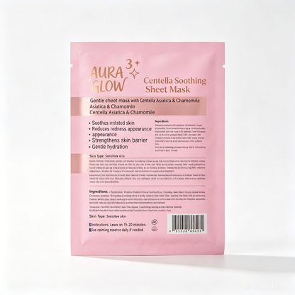 Aura Glow Centella Sheet Mask | Lightweight Face Mask for Daily Skin Comfort