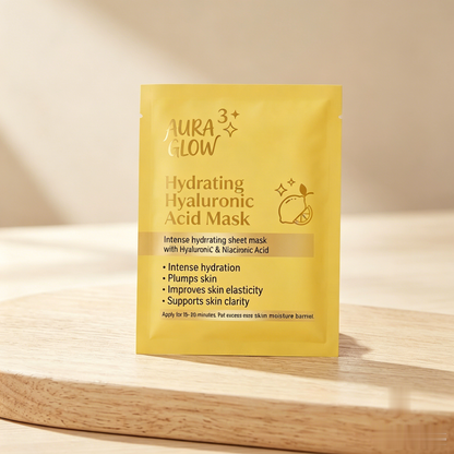 Aura Glow Vitamin C & Niacinamide Hydrating Face Mask | Moisturizing & Radiance-Boosting Care for Smooth-Looking Skin