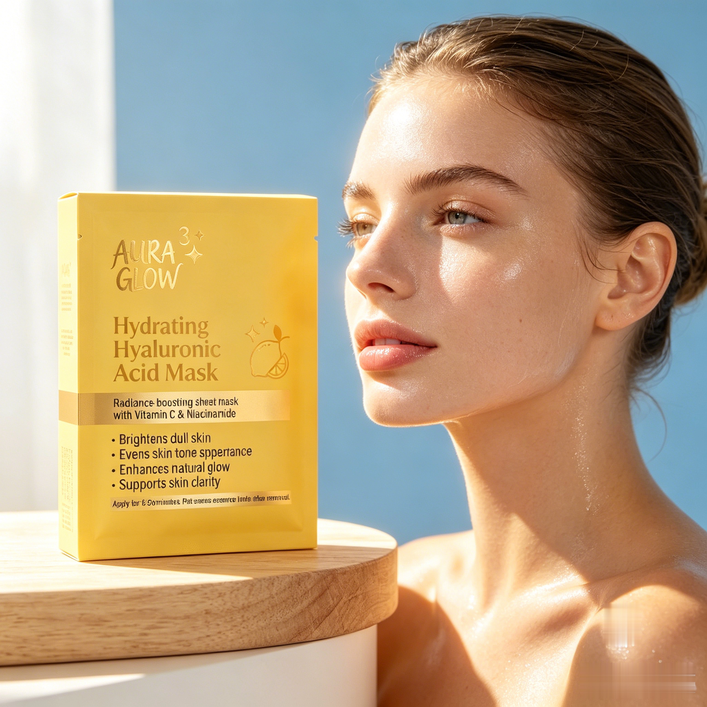 Aura Glow Vitamin C & Niacinamide Hydrating Face Mask | Moisturizing & Radiance-Boosting Care for Smooth-Looking Skin