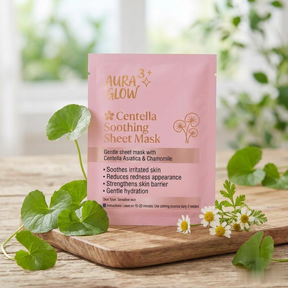 Aura Glow Centella Sheet Mask | Lightweight Face Mask for Daily Skin Comfort