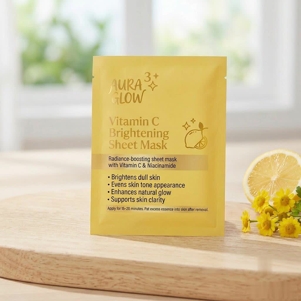Aura Glow Vitamin C & Niacinamide Hydrating Face Mask | Moisturizing & Radiance-Boosting Care for Smooth-Looking Skin